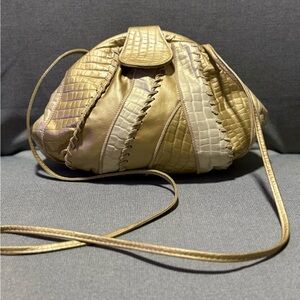 Vintage Park Avenue International Leather Gold Patchwork Purse